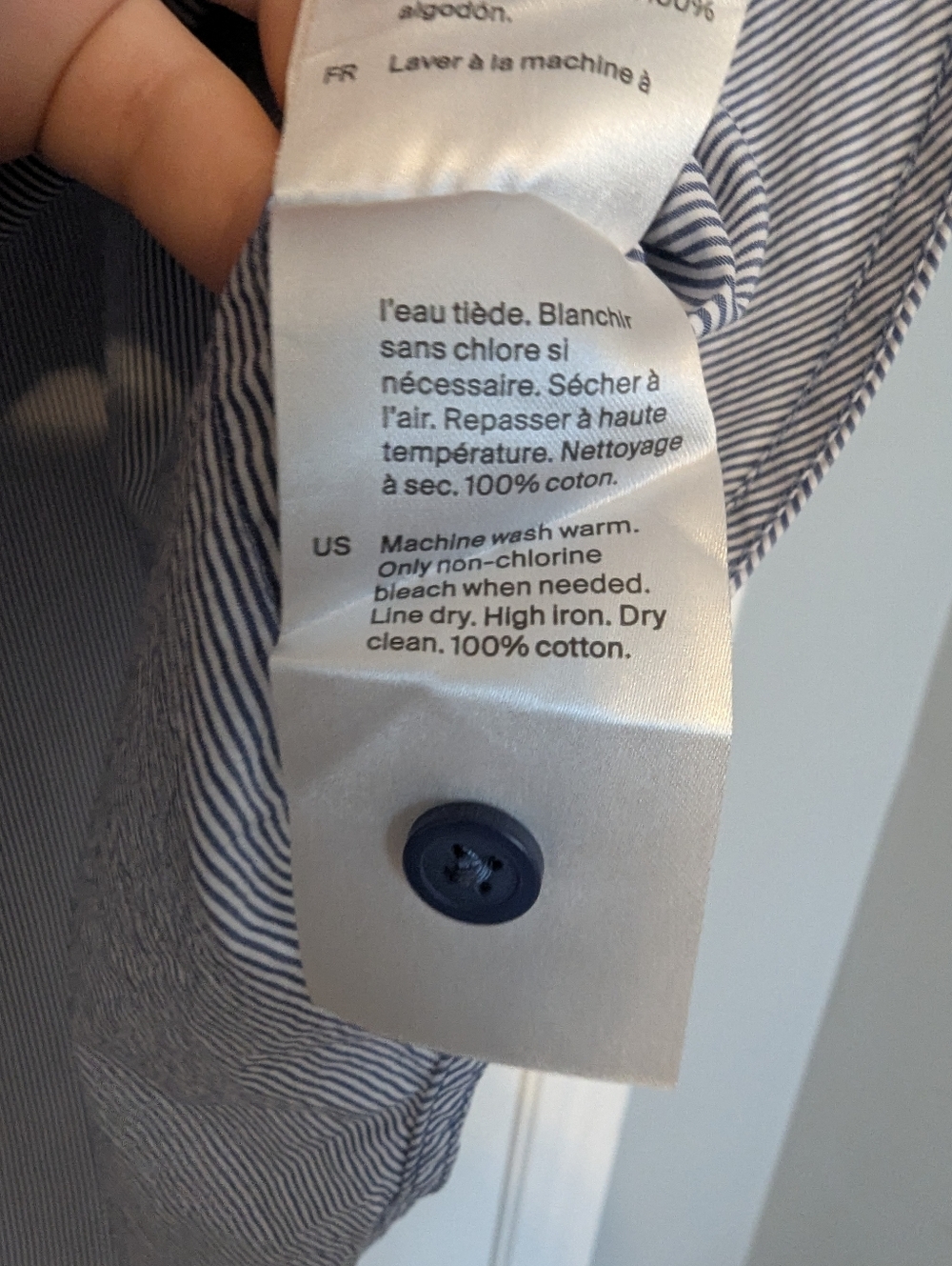 COS Cotton Blue Round-Neck Peasant Blouse - Picture 5 of 5
